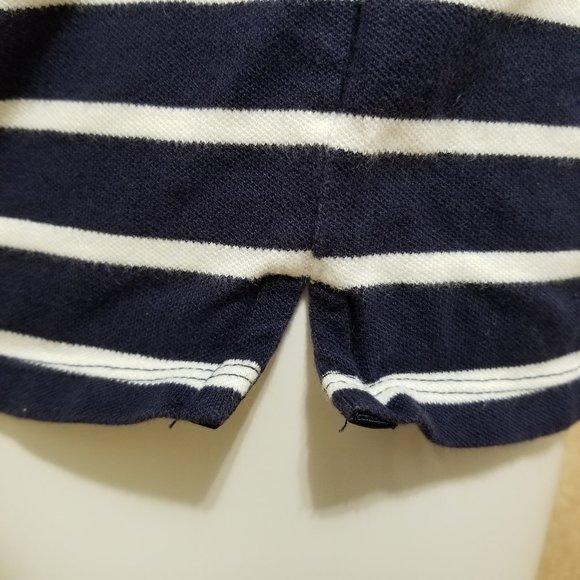 Merona top Small Ultimate Polo Breton striped nautical short sleeve side split - Picture 5 of 10